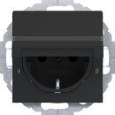 Hager WAS1214BM Steckdose SCHUKO mit Klappdeckel Ax/Cx Schwarz matt