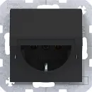 Hager WAS1112BM Steckdose SCHUKO mit Klappdeckel arretiert SK Ax/Cx Schwarz matt