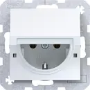 Hager WAS1112WG Steckdose SCHUKO mit Klappdeckel arretiert SK Ax/Cx