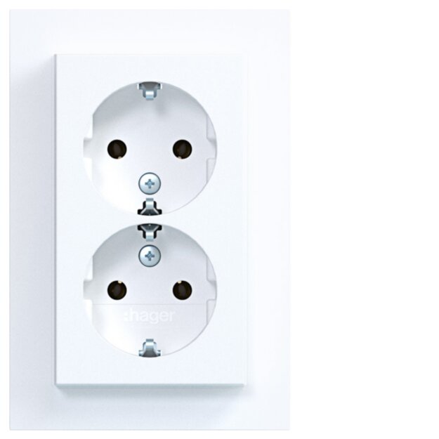 Hager WAS2175WM D-STD SCHUKO Abdeckplatte SK A.1 Lichtweiß