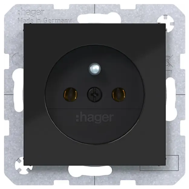 Hager WAS1500BG Steckdosem Schutzk.st SK Ax/Cx Schwarz glänzend