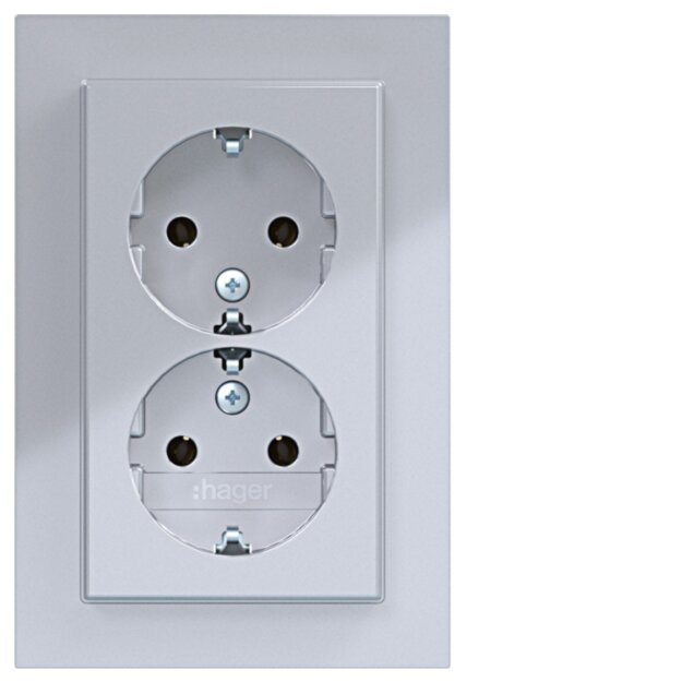 Hager WAS2175TA D-STD SCHUKO Abdeckplatte A.1 Titan