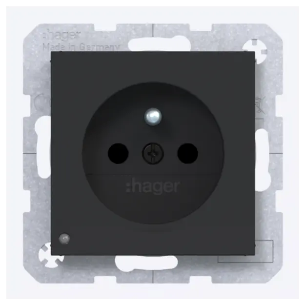 Hager WAS1862BM STD SKT LED-O.Li mit erhöhtem Berührungsschutz SLKL Ax/Cx Schwarz matt