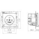 Hager WAS1862BM STD SKT LED-O.Li mit erhöhtem...