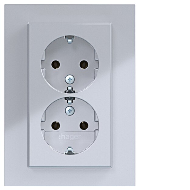 Hager WAS2177TA D-STD SCHUKO Abdeckplatte A.8 Titan