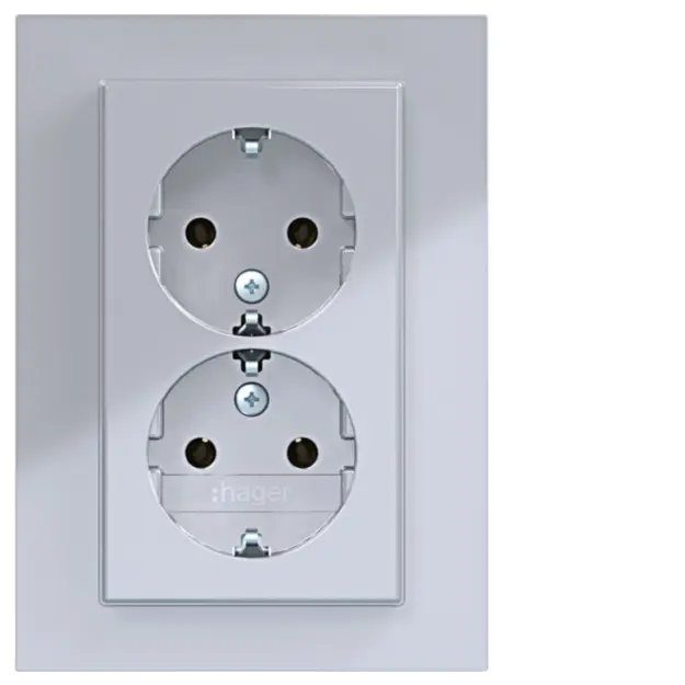 Hager WAS2177TA D-STD SCHUKO Abdeckplatte A.8 Titan