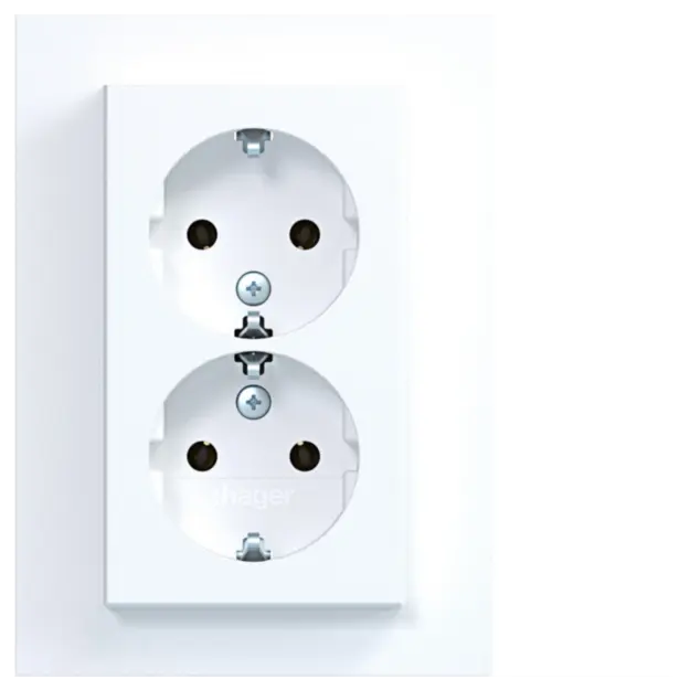 Hager WAS2177WM D-STD SCHUKO Abdeckplatte SK A.8 Lichtweiß mt