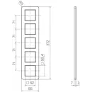 Hager WAD9500ALV Rahmen 5fach senkrecht C.8 al matt Alu