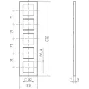 Hager WAD8500ALV Rahmen 5fach senkrecht A.8 al matt Alu