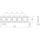 Hager WAD8500ALH Rahmen 5fach waagerecht A.8 al matt Alu