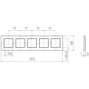 Hager WAD8500ALH Rahmen 5fach waagerecht A.8 al matt Alu