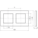 Hager WAD8200ALH Rahmen 2fach waagerecht A.8 al matt Alu