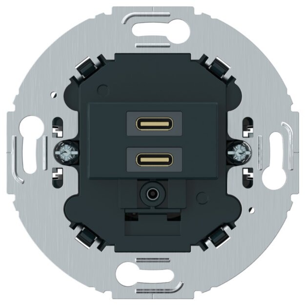 Hager WTS4155BM USB-Ladsteckdose UP C+C PD20W rund Anthrazit