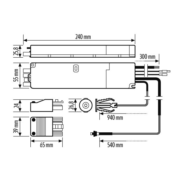Esylux EM-SET Li-Ion 5000mAh 3h Notlichtmodul mit langlebiger Li-Ion-Batterie und automatischem Selbsttest für den Betrieb mit Leuchten der Allgemeinbeleuchtung EN10080203