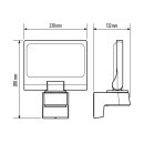 Esylux SUNJA FL TR 7200 827/840 WH LED-Strahler mit umschaltberer Lichtfarbe 2700 K / 4000 K Separat montierbarer Bewegungsmelder als optionales Zubehör EL10810992