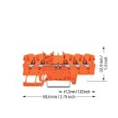 Wago 2001-1502 5-Leiter-Durchgangsklemme 1,5 mm² für Anwendungen Ex e II geeignet Orange