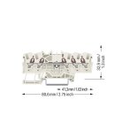 Wago 2001-1509 5-Leiter-Durchgangsklemme 1,5 mm² für Anwendungen Ex e II geeignet Lichtgrau
