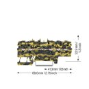 Wago 2001-1501/000-053 5-Leiter-Durchgangsklemme 1,5 mm² für Anwendungen Ex e II geeignet Dunkelgrau Gelb