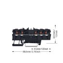 Wago 2201-1505 5-Leiter-Durchgangsklemme mit Drücker 1,5 mm² Schwarz