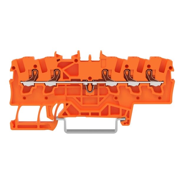 Wago 2201-1502 5-Leiter-Durchgangsklemme mit Drücker 1,5 mm² Orange