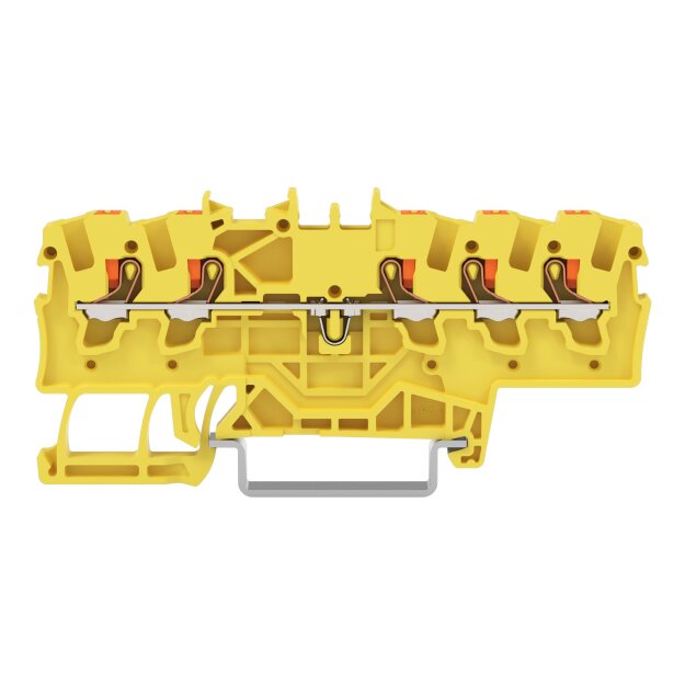 Wago 2201-1506 5-Leiter-Durchgangsklemme mit Drücker 1,5 mm² Gelb