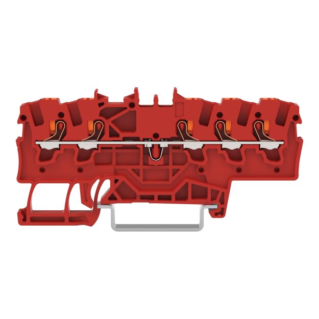 Wago 2201-1503 5-Leiter-Durchgangsklemme mit Drücker 1,5 mm² Rot