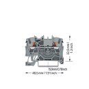 Wago 2202-1201/000-001 2-Leiter-Durchgangsklemme mit Drücker 2,5 mm² Grün