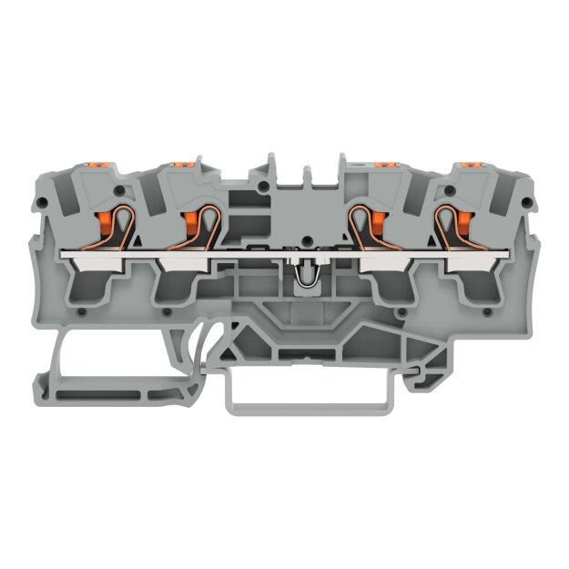 Wago 2204-1401 4-Leiter-Durchgangsklemme mit Drücker 4 mm² Grau