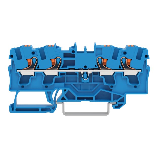 Wago 2204-1404 4-Leiter-Durchgangsklemme mit Drücker 4 mm² Blau