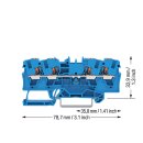 Wago 2204-1404 4-Leiter-Durchgangsklemme mit Drücker 4 mm² Blau