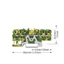 Wago 2001-1507 5-Leiter-Schutzleiterklemme 1,5 mm² für Anwendungen Ex e II geeignet Grün-Gelb