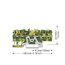 Wago 2201-1507 5-Leiter-Schutzleiterklemme mit Drücker 1,5 mm² Grün-Gelb