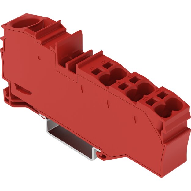 Wago 2016-8033 Verteilerklemme mit Betätigungsöffnung 1 x 16 mm² / 6 x 4 mm² Rot