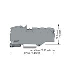 Wago 2016-8031 Verteilerklemme mit Betätigungsöffnung 1 x 16 mm² / 6 x 4 mm² Grau