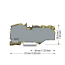 Wago 2016-8031/000-053 Verteilerklemme mit Betätigungsöffnung 1 x 16 mm² / 6 x 4 mm² Dunkelgrau Gelb