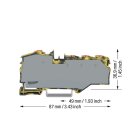 Wago 2216-8031/000-053 Verteilerklemme mit Drücker 1 x 16 mm² / 6 x 4 mm² Dunkelgrau Gelb
