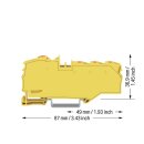 Wago 2216-8036 Verteilerklemme mit Drücker 1 x 16 mm² / 6 x 4 mm² Gelb
