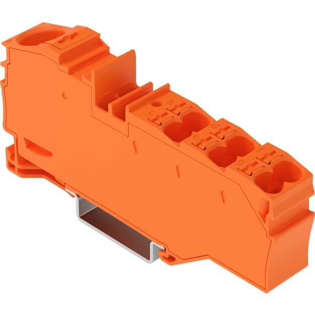 Wago 2216-8032 Verteilerklemme mit Drücker 1 x 16 mm² / 6 x 4 mm² Orange