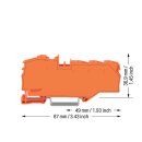 Wago 2216-8032 Verteilerklemme mit Drücker 1 x 16 mm² / 6 x 4 mm² Orange