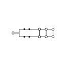 Wago 2216-8032 Verteilerklemme mit Drücker 1 x 16 mm² / 6 x 4 mm² Orange