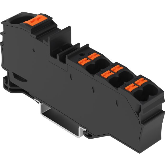 Wago 2216-8035 Verteilerklemme mit Drücker 1 x 16 mm² / 6 x 4 mm² Schwarz