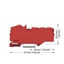 Wago 2216-8033 Verteilerklemme mit Drücker 1 x 16 mm² / 6 x 4 mm² Rot