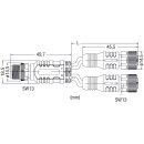 Wago 756-6516/040-003 Sensor-/Aktorleitung 2xM12-Buchse axial M12A-Stecker axial