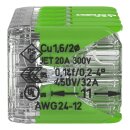 Wago 221-430 Verbindungsklemme mit Hebeln Green Range für alle Leiterarten max. 4 mm² transparent