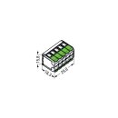 Wago 221-430 Verbindungsklemme mit Hebeln Green Range für alle Leiterarten max. 4 mm² transparent