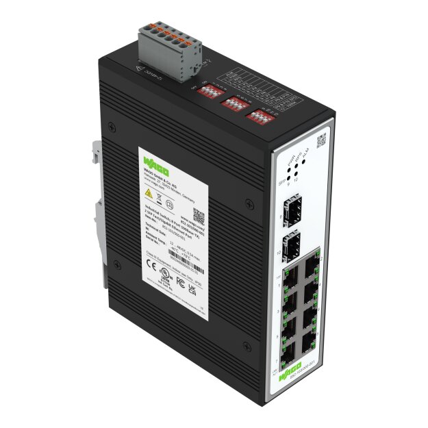 Wago 852-103/000-001 Industrial-Switch 8 Ports 100Base-TX 2 SFP Fast/Gigabit Ethernet Ports