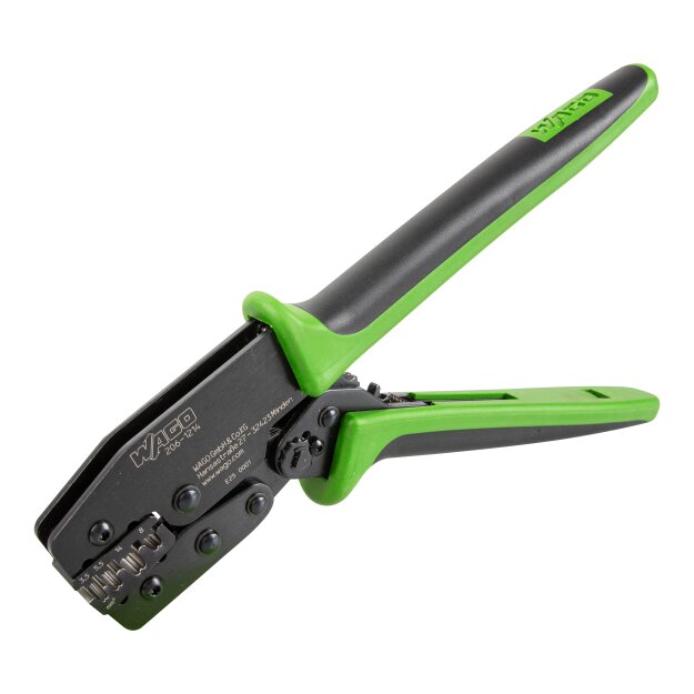 Wago 206-1214 Crimp-Zange 14 für Aderendhülsen mit und ohne Kunststoffkragen für 3 5 mm² 5 5 mm² 8 mm² und 14 mm² Grün/schwarz