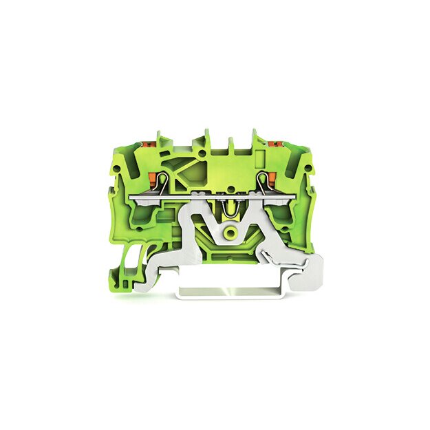 Wago 2202-1207 2-Leiter-Schutzleiterklemme mit Drücker 2,5 mm² Grün-Gelb