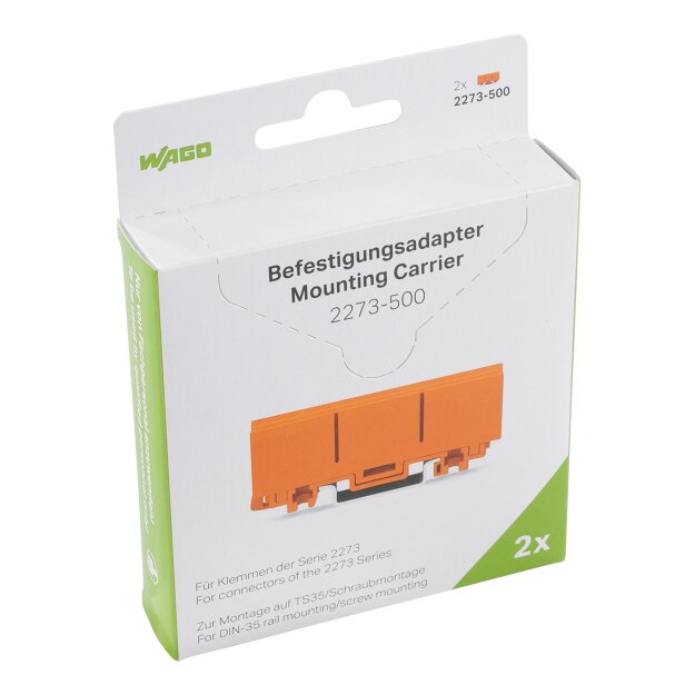 Wago 2273-500/995-002 Befestigungsadapter für ein- und zweireihige Klemmen Serie 2273 Orange