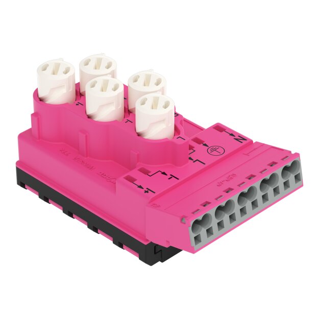 Wago 772-277/080-000 Einspeisemodul 5 x 2,5 mm² + 2 x 1,5 mm² 5-polig Pink